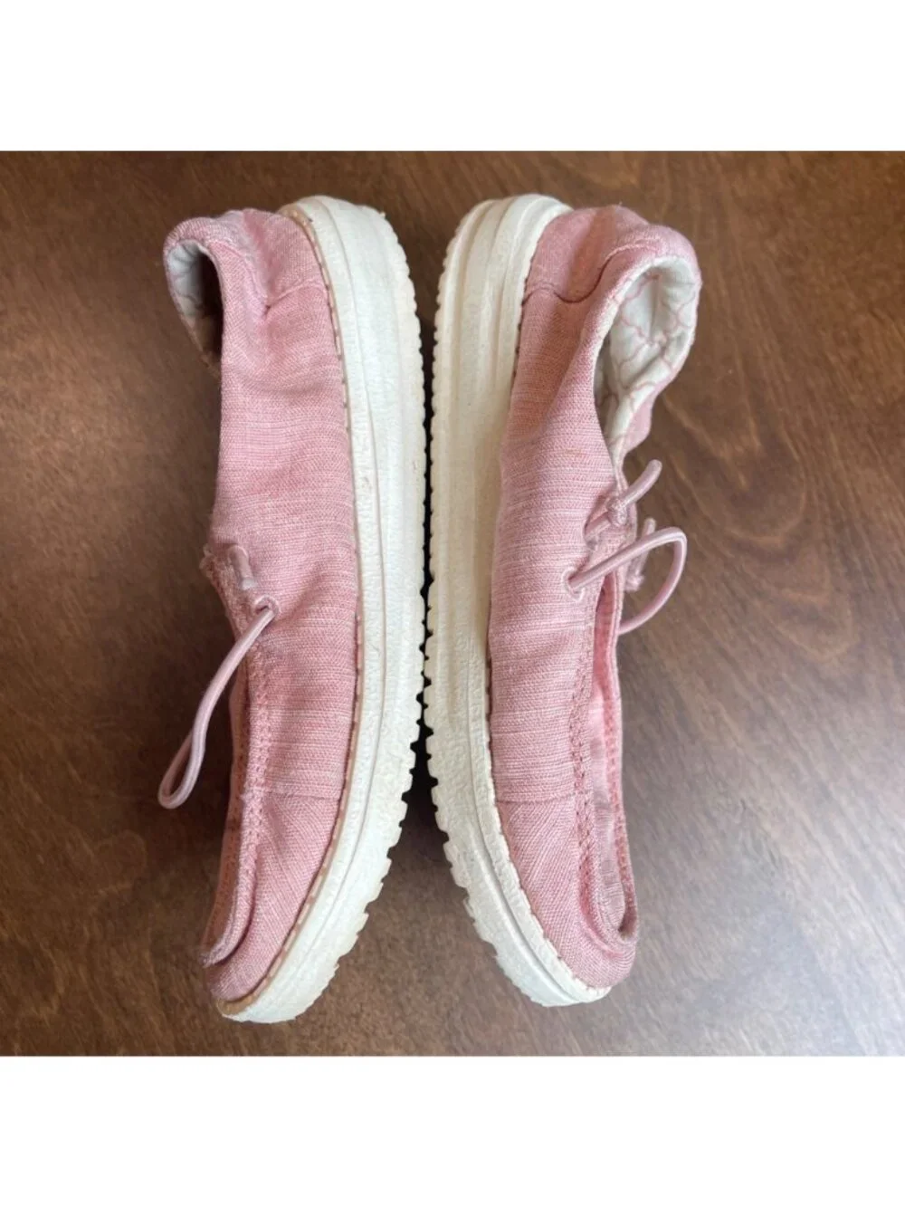 Hey Dude Wendy Youth Slip On Shoes Girls Size 12  Linen Cotton Candy Pink Casual